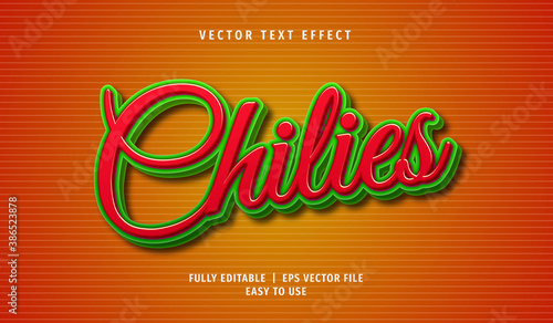 3D Chilies Text effect, Editable Text Style