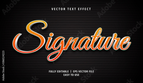 3D Signature Text effect, Editable Text Style