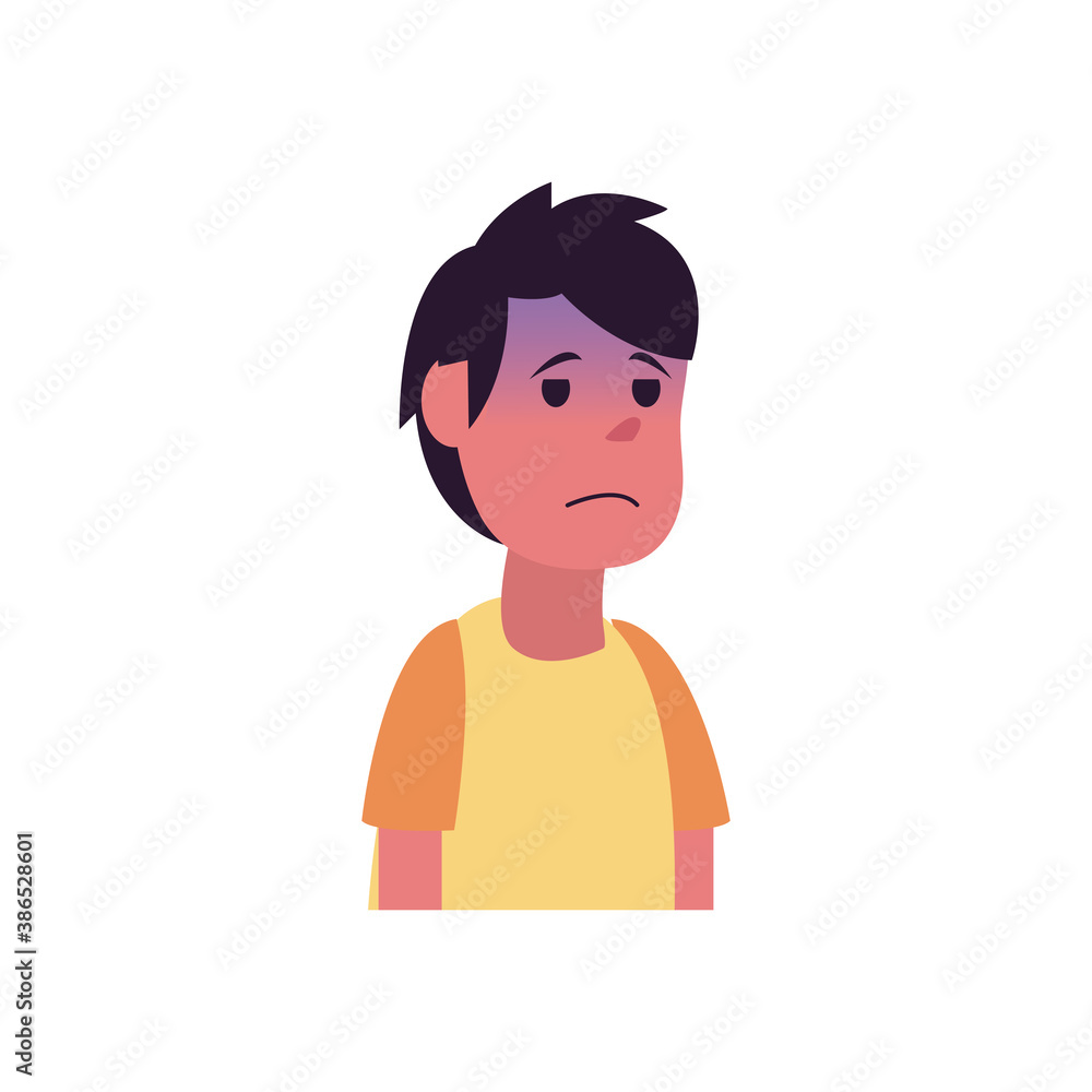 boy cartoon with fever flat style icon vector design