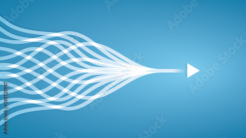 Abstract intertwined flowing arrows. Vector illustration. EPS10.