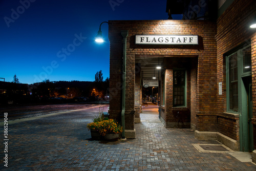 The train station in Flagstaff, AZ along Route 66.  photo