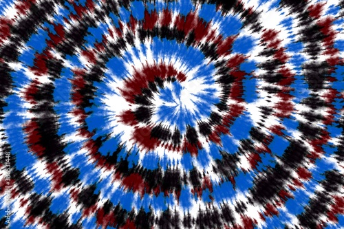 Colorful tie dye abstract art background . Paint like watercolor brush vintage style. Grunge blur spiral fractal swirl, curl, circle, loop, dizzy, funny theme, Rainbow backdrop wallpaper rough texture