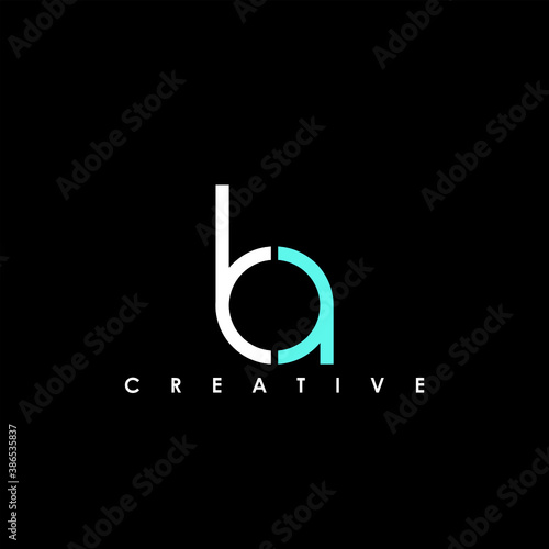 BA Letter Initial Logo Design Template Vector Illustration photo