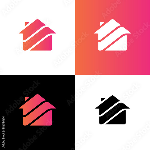 Simple home logo, realty icon design, promotion house symbol - Vector