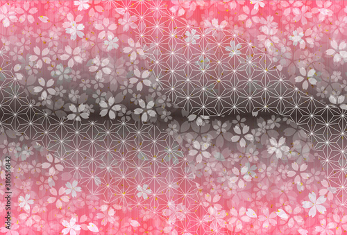 桜　和柄　年賀状　背景