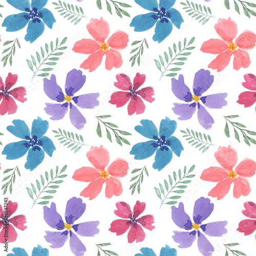 Beautiful colorful floral watercolor seamless pattern © ankh