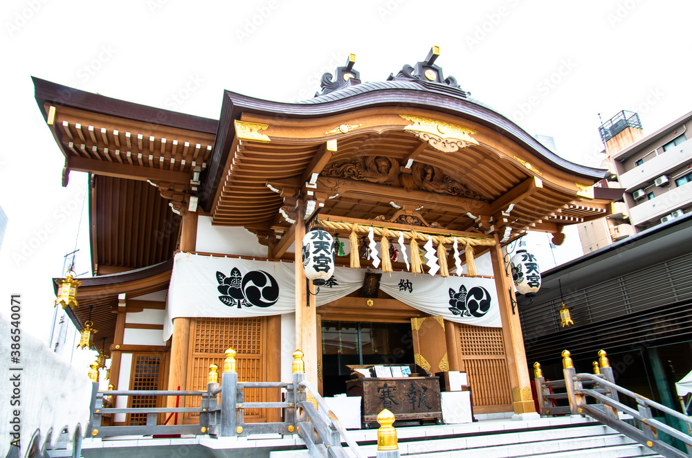 Naklejka premium 水天宮 狛犬 かっぱ カッパ 鳥居 祈願