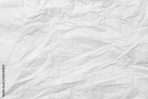 White crumpled paper texture background and free space