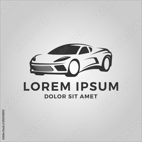 car vector logo. fit for automotive, repair, transportation, or car shop logo. flat color style