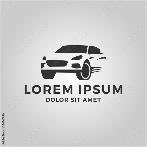 car vector logo. fit for automotive, repair, transportation, or car shop logo. flat color style