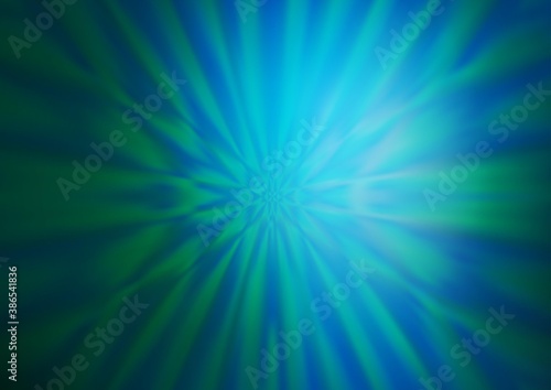 Dark Blue, Green vector glossy bokeh pattern.