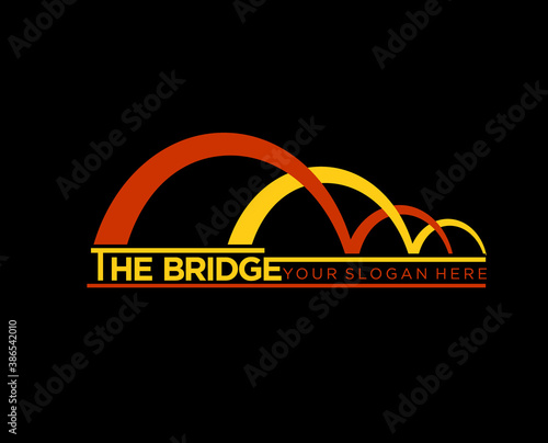 abstract bridge in letter b logo design template emblem symbol