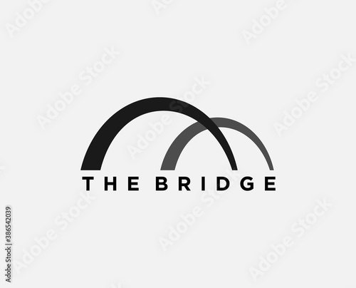 abstract bridge in letter b logo design template emblem symbol