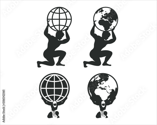 A collections of atlas icon. Vector art.