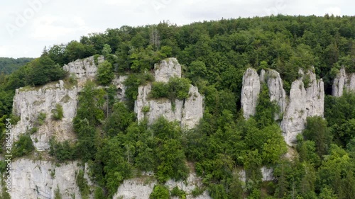 Aerial View of Limestone Rock Formation in Typical German Landscape photo