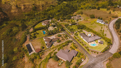 Aerial Makaha valley, West Oahu coastline, Hawaii photo