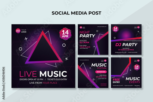 Live music social media post template