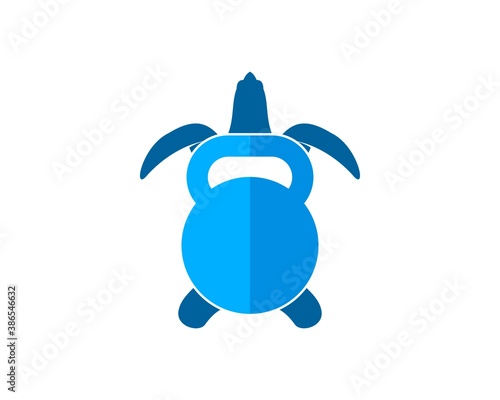 Simple turtle with gym kettle bell inside
