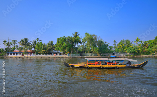 boat sailing on the backwaters