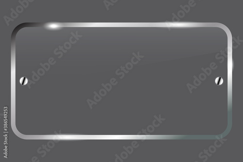 Transparent glass vector. Plastic glossy rectangle. A clean plexiglass plate. Stock image. EPS 10.