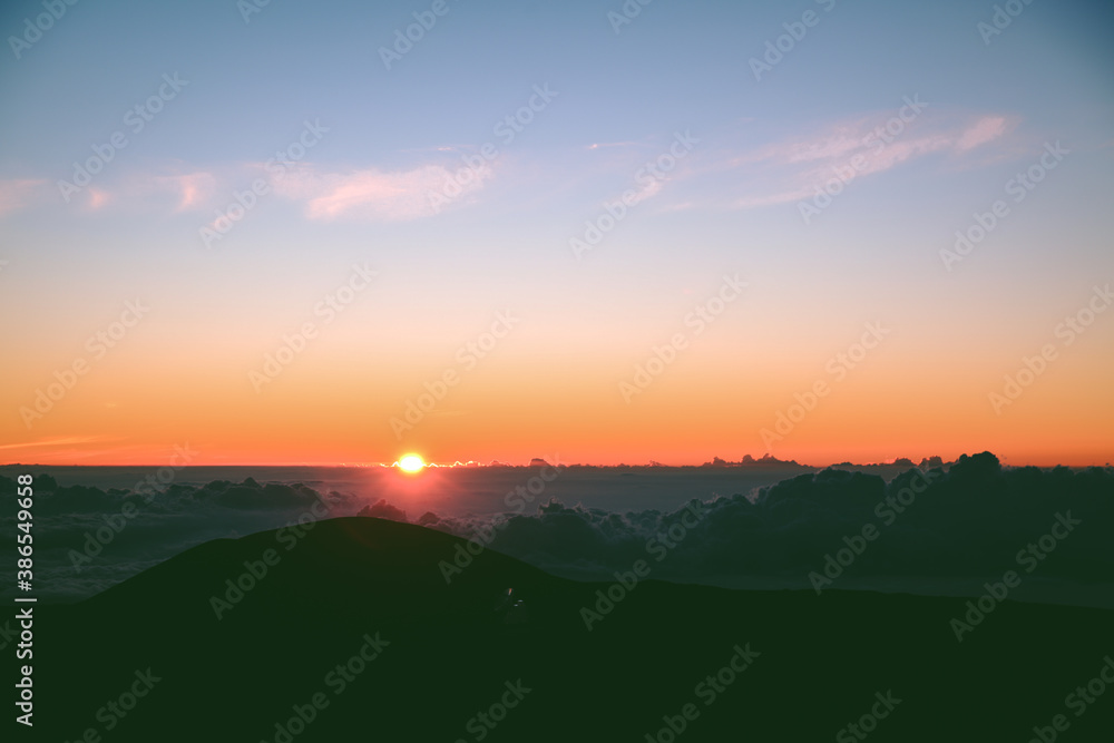 SUNSET AT Mauna Kea, Big island, Hawaii