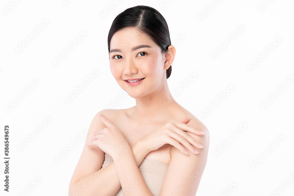 Beautiful young asian woman with clean fresh skin on white background, Face care, Facial treatment, Cosmetology, beauty and spa, Asian women portrait Beautiful young asian woman with clean fresh skin on white background, Face care, Facial treatment, Cosmetology, beauty and spa, Asian women portrait