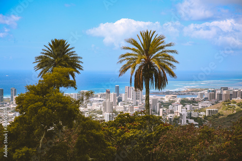 City view of Honolulu, Tantalus lookout, Oahu, Hawaii  © youli