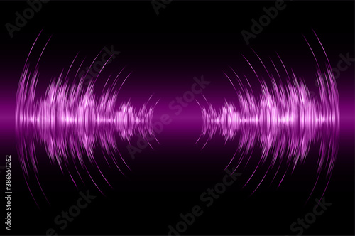 BasicSound waves oscillating dark blue light