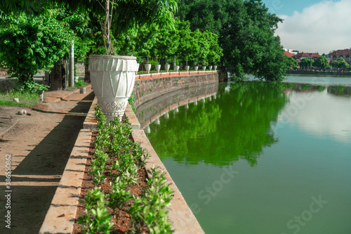fountain in the park of palace