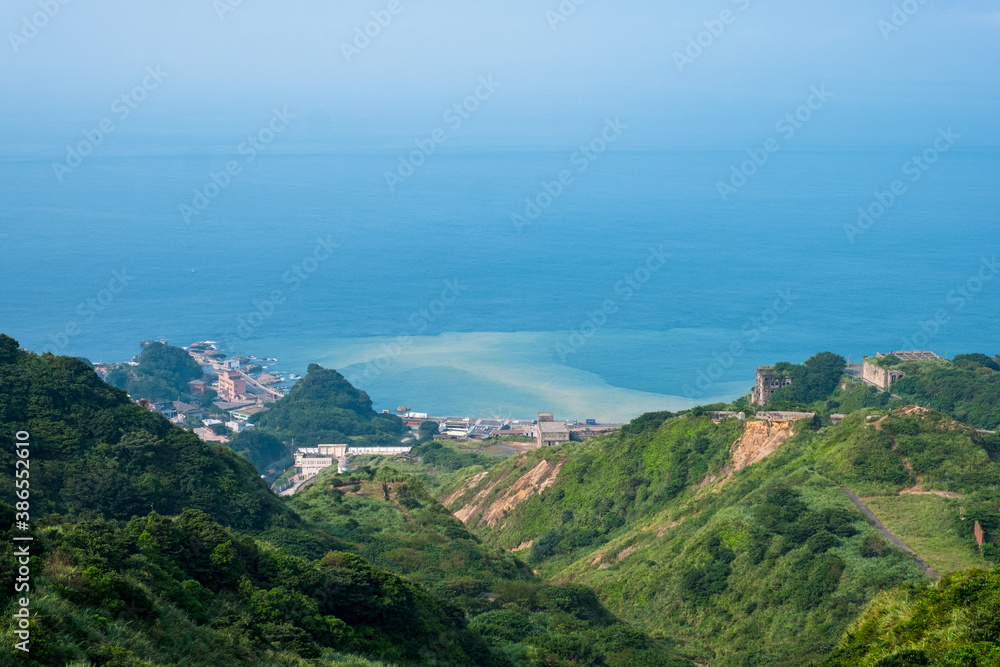 Panoramic View of The Beautiful Coastline, Yinyang Sea, Geographic Park, New Taipei City Panoramic View of The Beautiful Coastline, Yinyang Sea, Geographic Park, New Taipei City