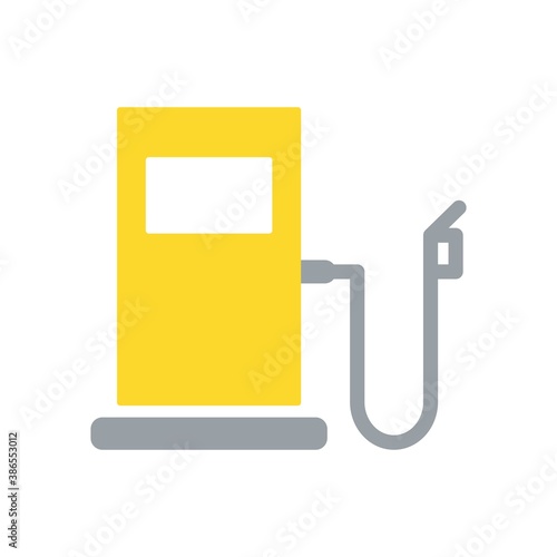 Gas Station Flat Icon Color Design Vector Template Illustration