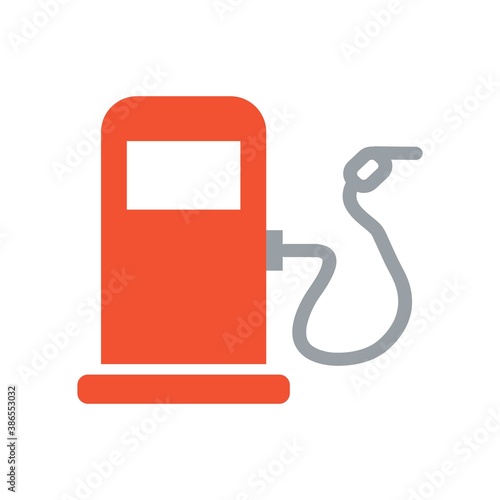 Gas Station Flat Icon Color Design Vector Template Illustration