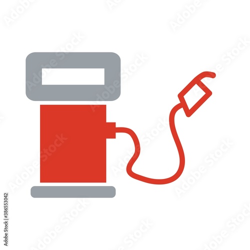 Gas Station Flat Icon Color Design Vector Template Illustration