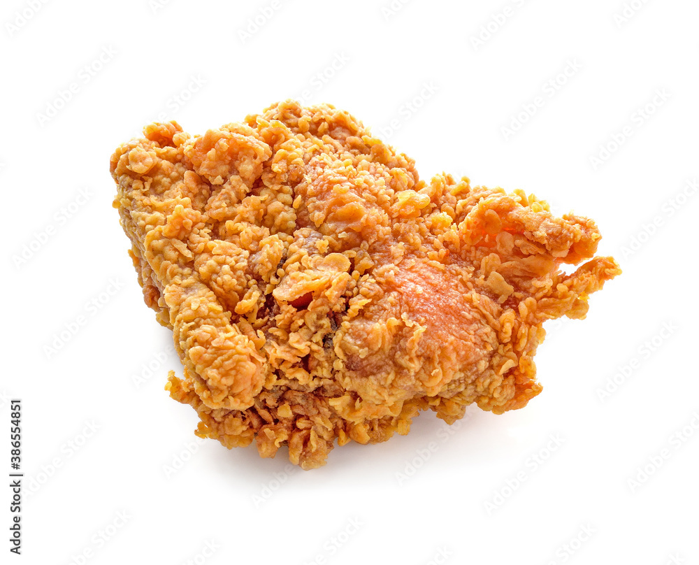 hot and crispy fried chicken isolated on a white background hot and crispy fried chicken isolated on a white background
