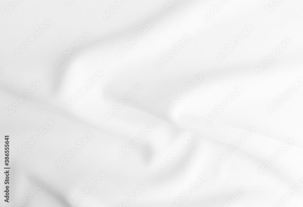 Rippled white cloth background. Fabric texture.