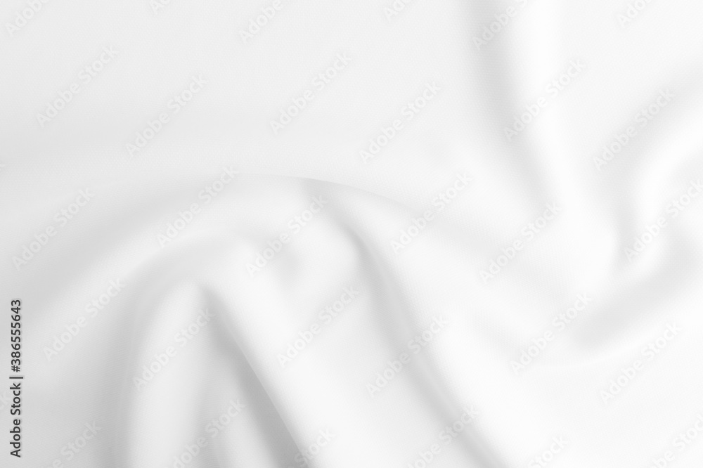 Obraz premium Rippled white cloth background. Fabric texture.