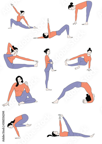 mass people are performing ancient indian yogasan. yogasan is an important addition to many of them. it'll keep them physically fit and mentally sound. they can do it in their home or in a gym.
