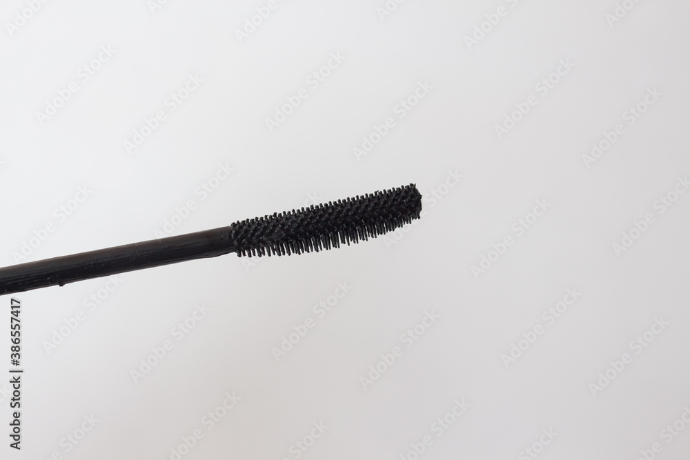 Set of mascara brushes. Silicone, with nap, narrow and wide cosmetic mascaras. Top view, flat lay Set of mascara brushes. Silicone, with nap, narrow and wide cosmetic mascaras. Top view, flat lay