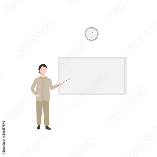 vector teacher was teaching in class