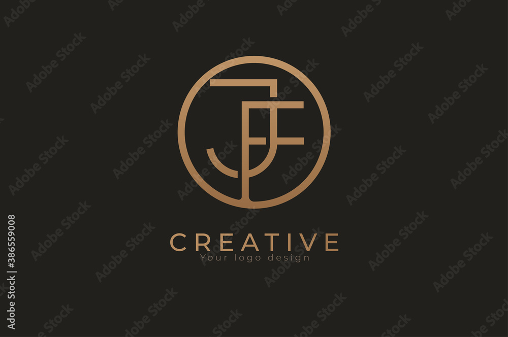 Abstract initial letter J and F logo, usable for branding and business logos, Flat Logo Design Template, vector illustration Abstract initial letter J and F logo, usable for branding and business logos, Flat Logo Design Template, vector illustration