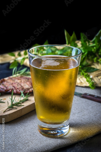 Grilled meat and beer