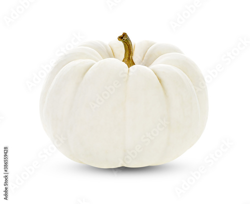 white pumpkin isolated on white background © pranom