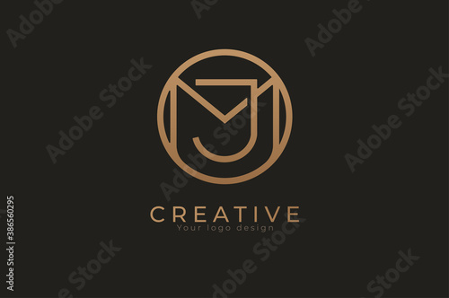 Abstract initial letter J and M logo, usable for branding and business logos, Flat Logo Design Template, vector illustration