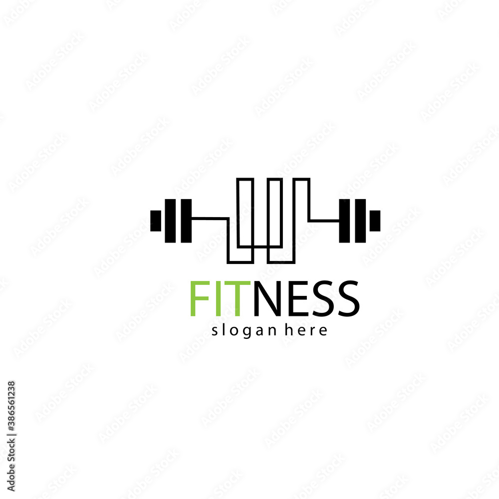 fitness logo creative illustration barbell company template vector design