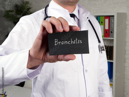 Medical concept meaning Bronchitis with phrase on the page.