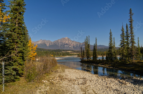 Athabasca River on a clear Autumn Day