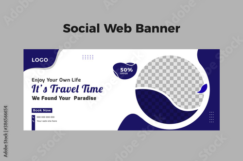  travel web banner social media post template for travel holiday tourism marketing and sale promo. tour advertising. banner offer