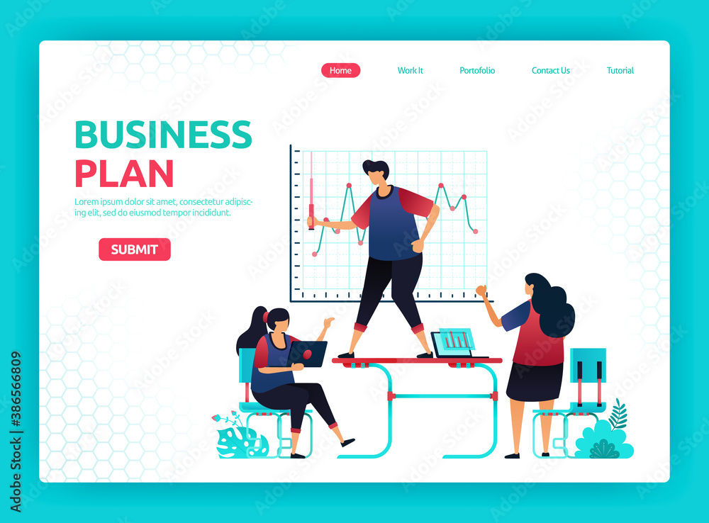 Vector illustration of plan business growth, analysis and development. Meetings and conferences in office with employees. Graphic design template for banner, flyer, brochure, cover, magazine, print Vector illustration of plan business growth, analysis and development. Meetings and conferences in office with employees. Graphic design template for banner, flyer, brochure, cover, magazine, print