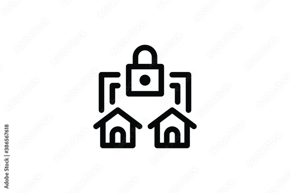 Real Estate Outline Icon - Confiscated House Real Estate Outline Icon - Confiscated House