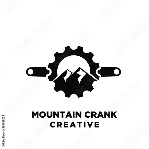 mountain crank creative sport bike motor cycle vector logo icon illustration design isolated white background